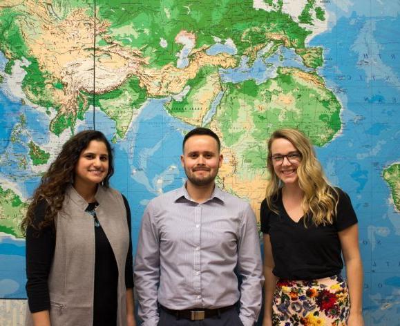 International students gather for a career fair in 2017.